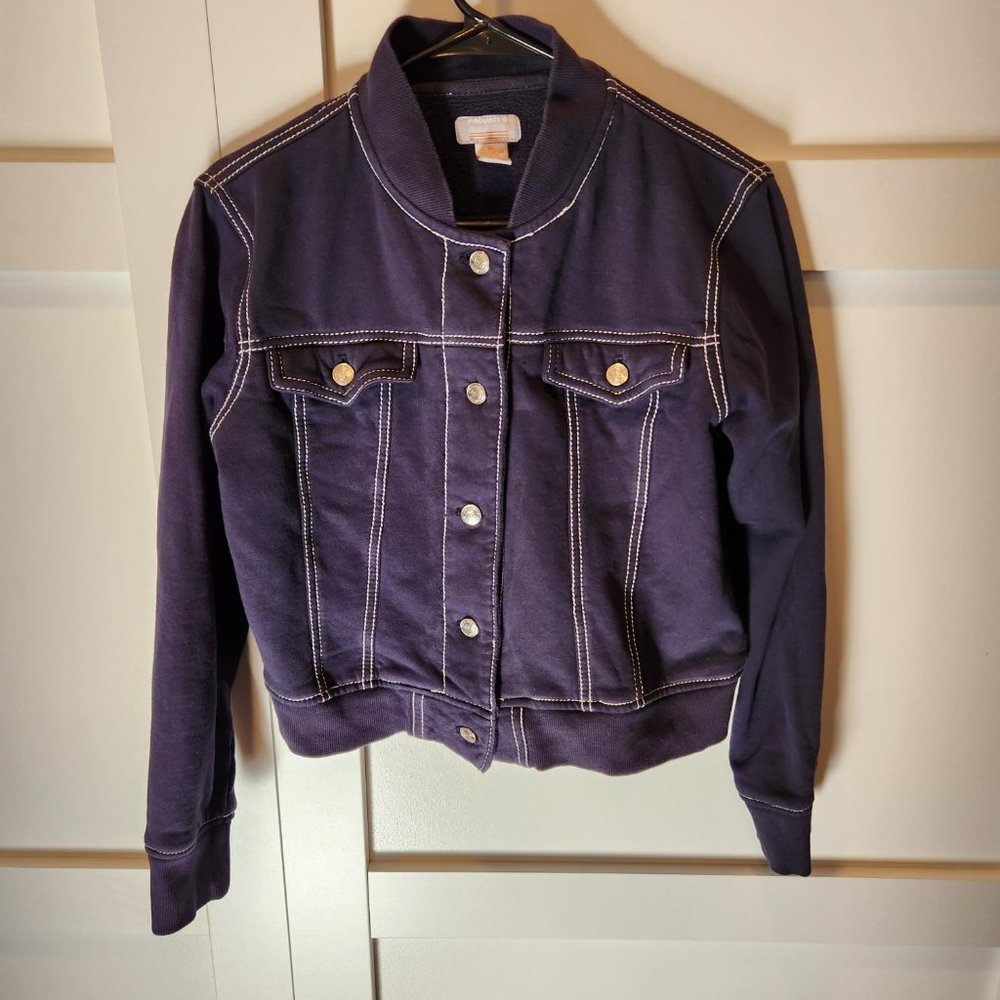 Project G Woman's Blue Cropped Jacket size extra large